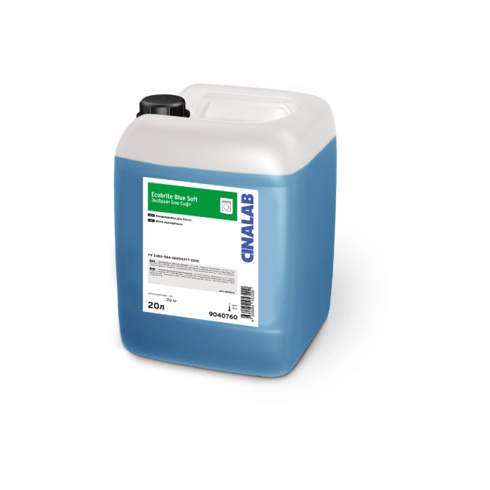 Жидкий кондиционер-ополаскиватель для белья Ecobrite Blue Soft, 20л/20кг