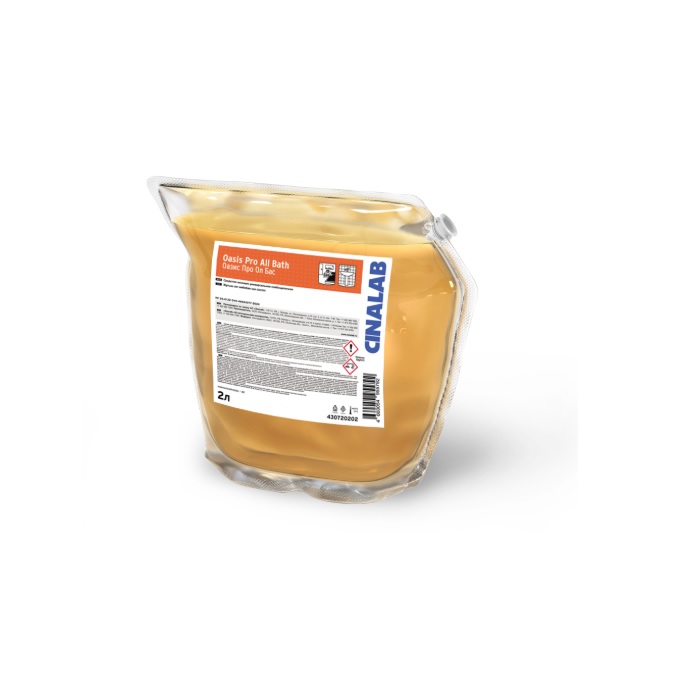 Слабощелочное моющее средство для ванных комнат Oasis Pro All Bath 2 л Слабощелочное моющее средство для ванных комнат Oasis Pro All Bath 2 л